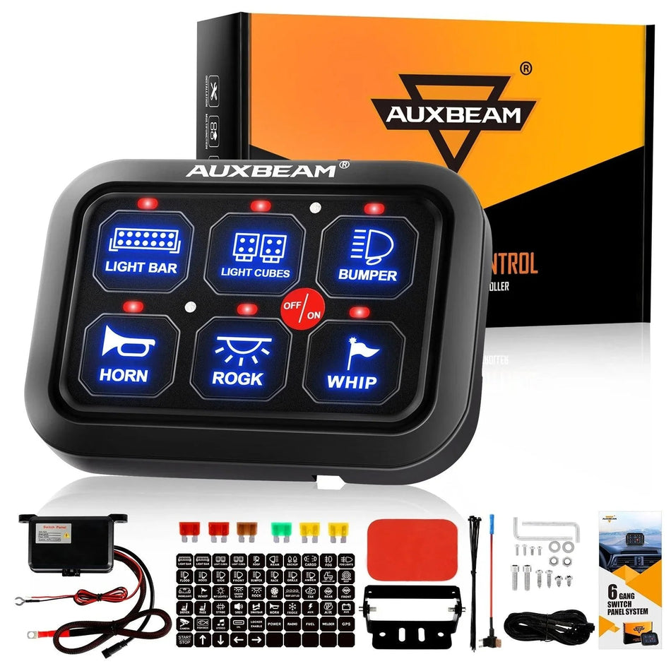 AR Series 6/8 Gang LED Switch Panel, Off Road Light Controller