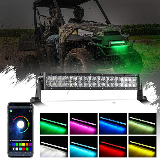 22 & 42 Inch V-PRO Series Straight RGBW Color Changing Off Road Led Light Bar