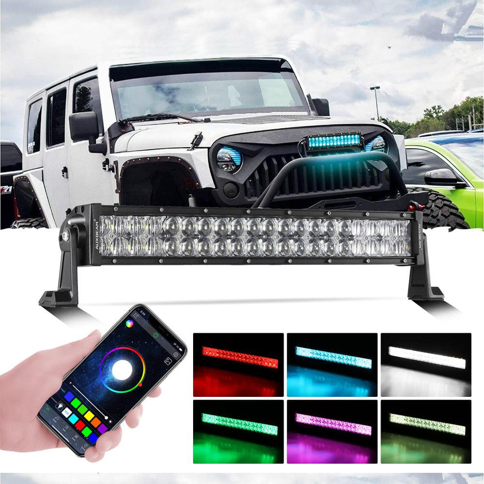 22 & 42 Inch V-PRO Series Straight RGBW Color Changing Off Road Led Light Bar