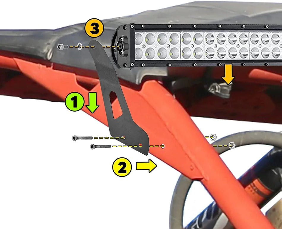 50 Inch 6 Modes Curved LED Light Bars & LED Light Bar Mounting Bracket Combo