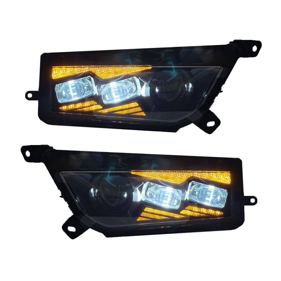 Polaris RZR - 8 Pin - COMBO Accent "Fang" Lights AND Replacement Headlights