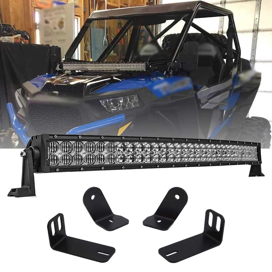 32 Inch 5D Series Straight/Curved LED Light Bar & A-pillar Light Bar Mounting Bracket Combo