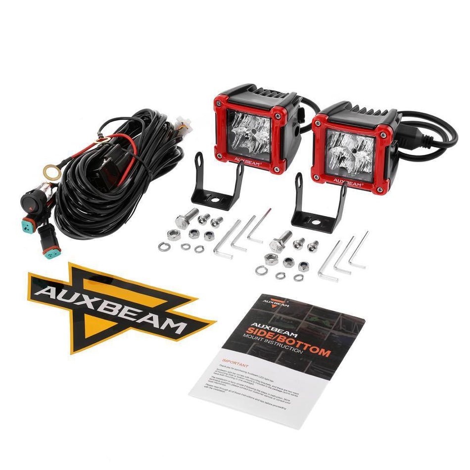 3 Inch LED Pods Light Spot/Flood Beam & Rear Roof Reversing Light LED Pod Light Brackets for Polaris