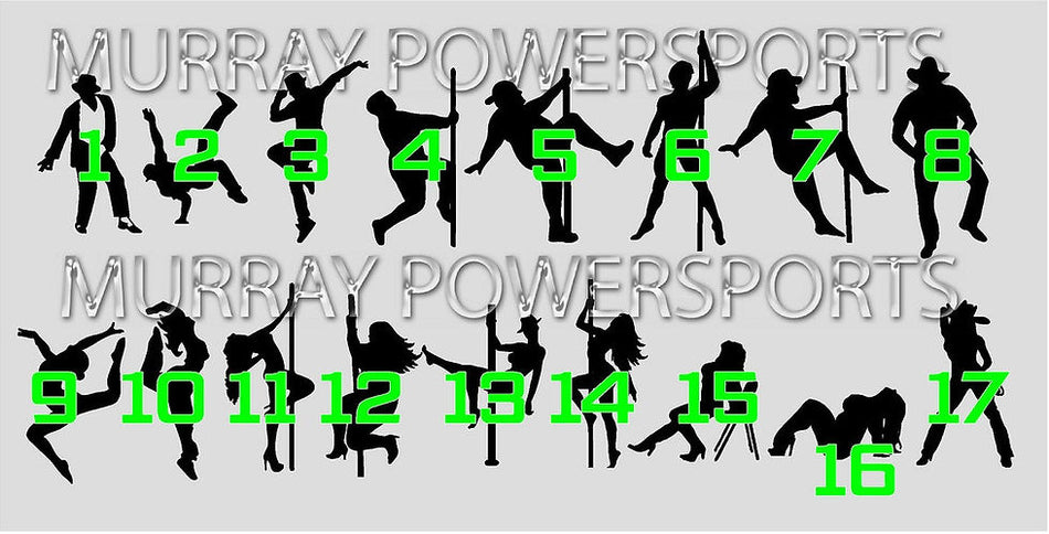 Will Dance For ___ Parts Printed Sticker (text, color, dancer, size &