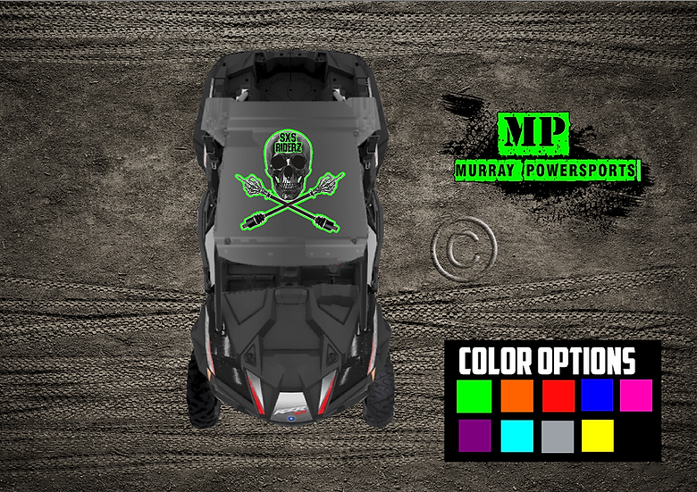 SXS/UTV/RZR/Truck/Car SXS RIDERZ Skully (Moody Version) Roof Decal