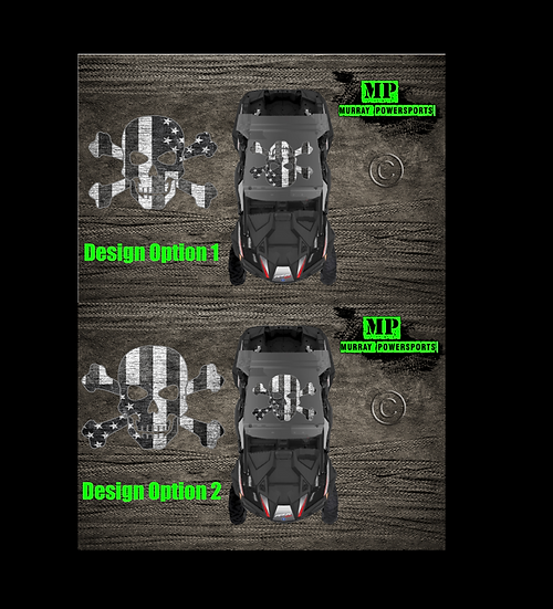 SXS/UTV/RZR/Truck/Car American Flag Skull & Crossbones Roof Deca