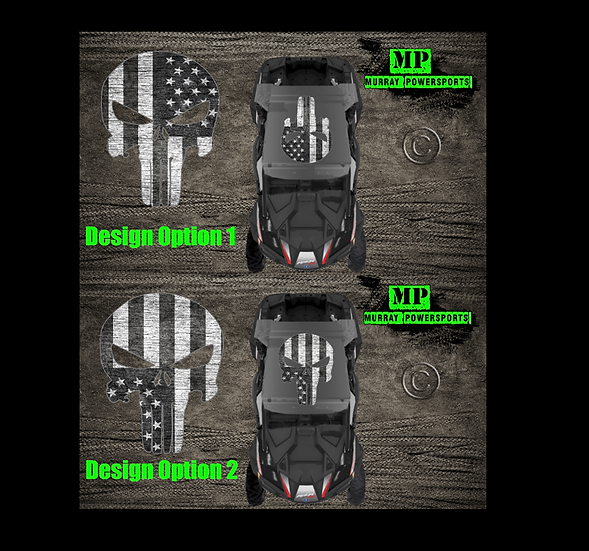 SXS/UTV/RZR/Truck/Car American Flag Punisher Roof Decal