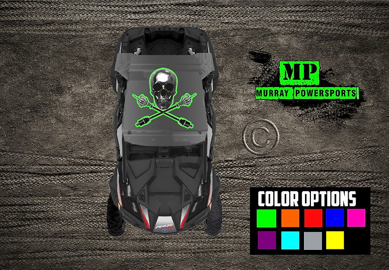 SXS/UTV/RZR/Truck/Car Skully (Moody Version) Roof Decal