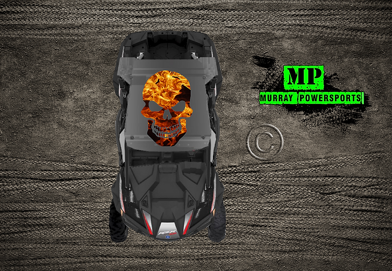 SXS/UTV/RZR/Truck/Car Fire Skull Roof Decal