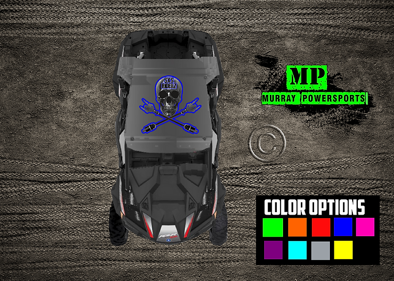 SXS/UTV/RZR/Truck/Car SXS RIDERZ Skully (Rockin Version) Roof Decal