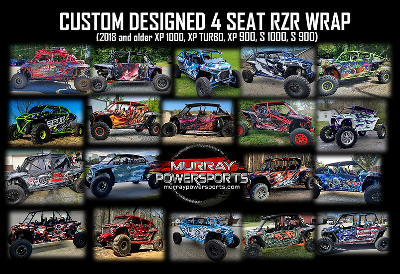 4 Seat CUSTOM RZR Wrap - 2018 & Older ( XP1000, XP Turbo, XP 900, S