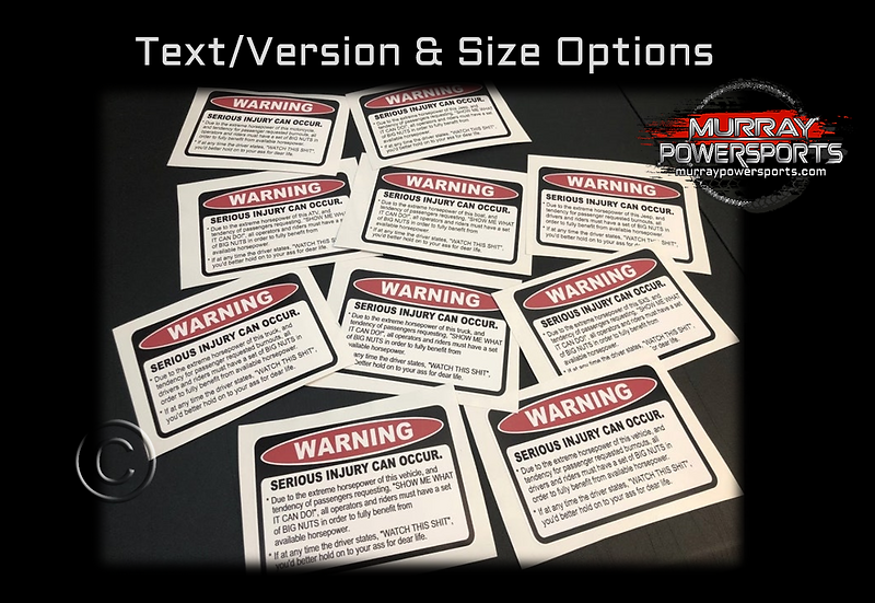 Warning Decal (version & size options)