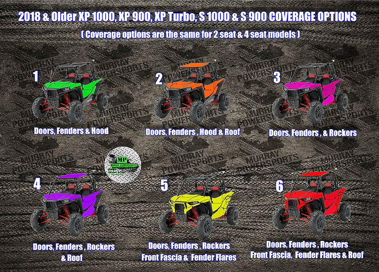 4 Seat CUSTOM RZR Wrap - 2018 & Older ( XP1000, XP Turbo, XP 900, S