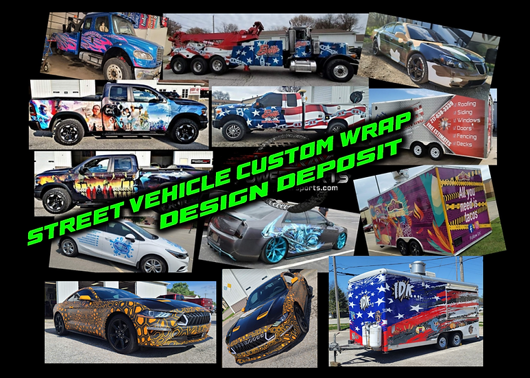 Custom Jeep/Street Vehicle/Trailer Wrap Design Deposit