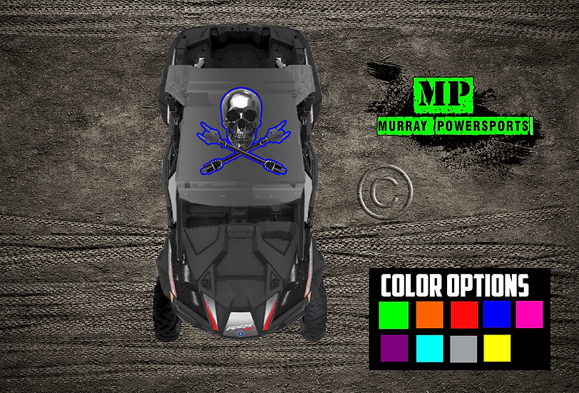 SXS/UTV/RZR/Truck/Car Skully (Rockin Version) Roof Decal