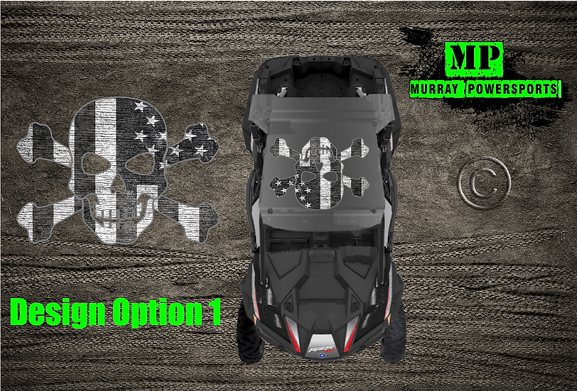 SXS/UTV/RZR/Truck/Car American Flag Skull & Crossbones Roof Deca
