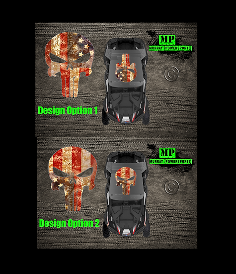 SXS/UTV/RZR/Truck/Car American Flag Punisher Roof Decal