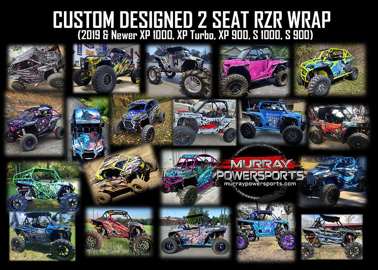 2 Seat CUSTOM RZR Wrap - 2019 & Newer ( XP1000, XP Turbo, XP 900, S
