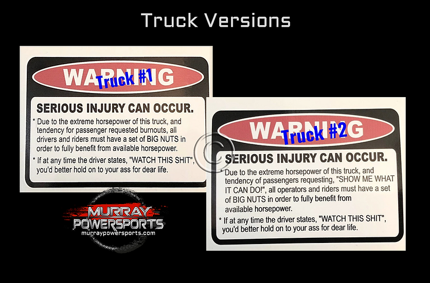 Warning Decal (version & size options)