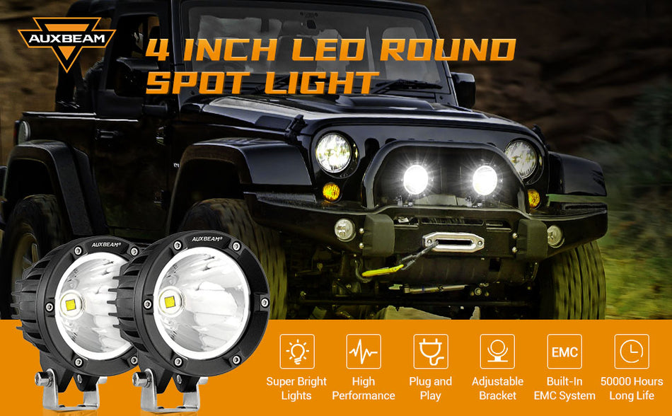 (2pcs/set) 7 Inch 230W 33332LM 360-PRO Series LED Driving Lights+Amber/Black Covers(Optional)